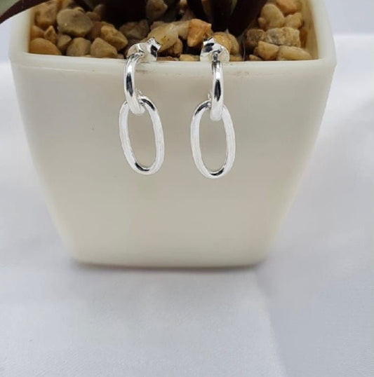 Sterling silver chain earrings