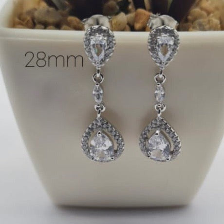 Long Crystal Drop Earrings