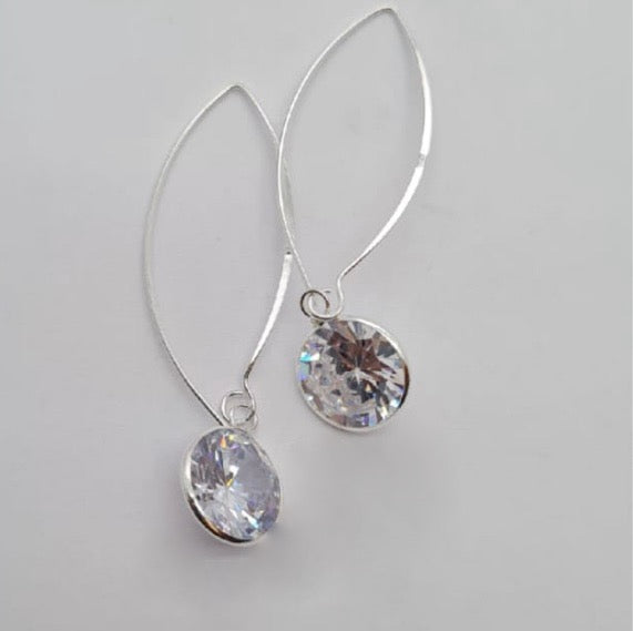 12 Mm Cubic Zirconia Drops On Hoops