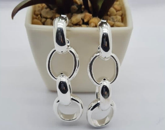 Large chain drop earrings