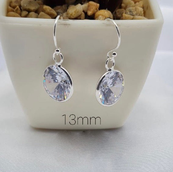 12Mm Cubic Zirconia Short Stem Crystal Drops