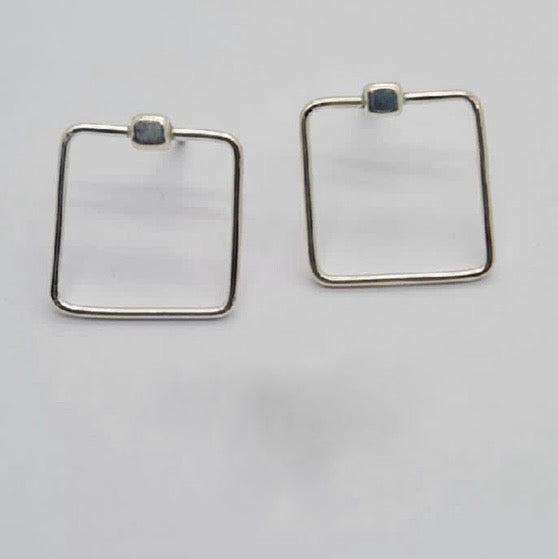 Sterling silver square studs