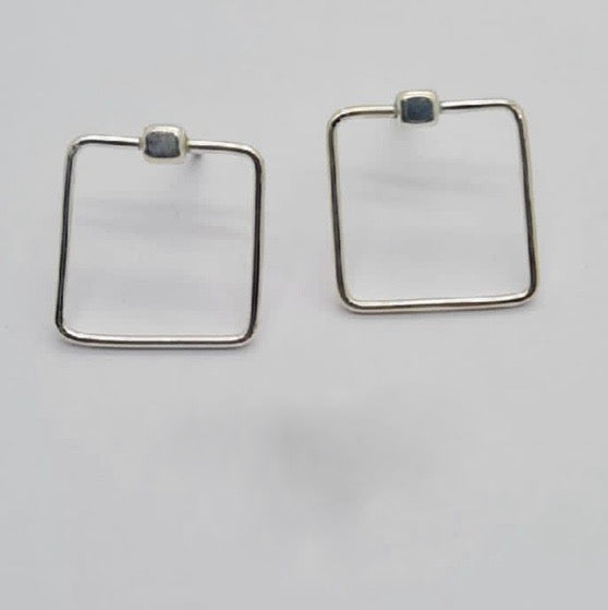 Sterling Silver Square Studs