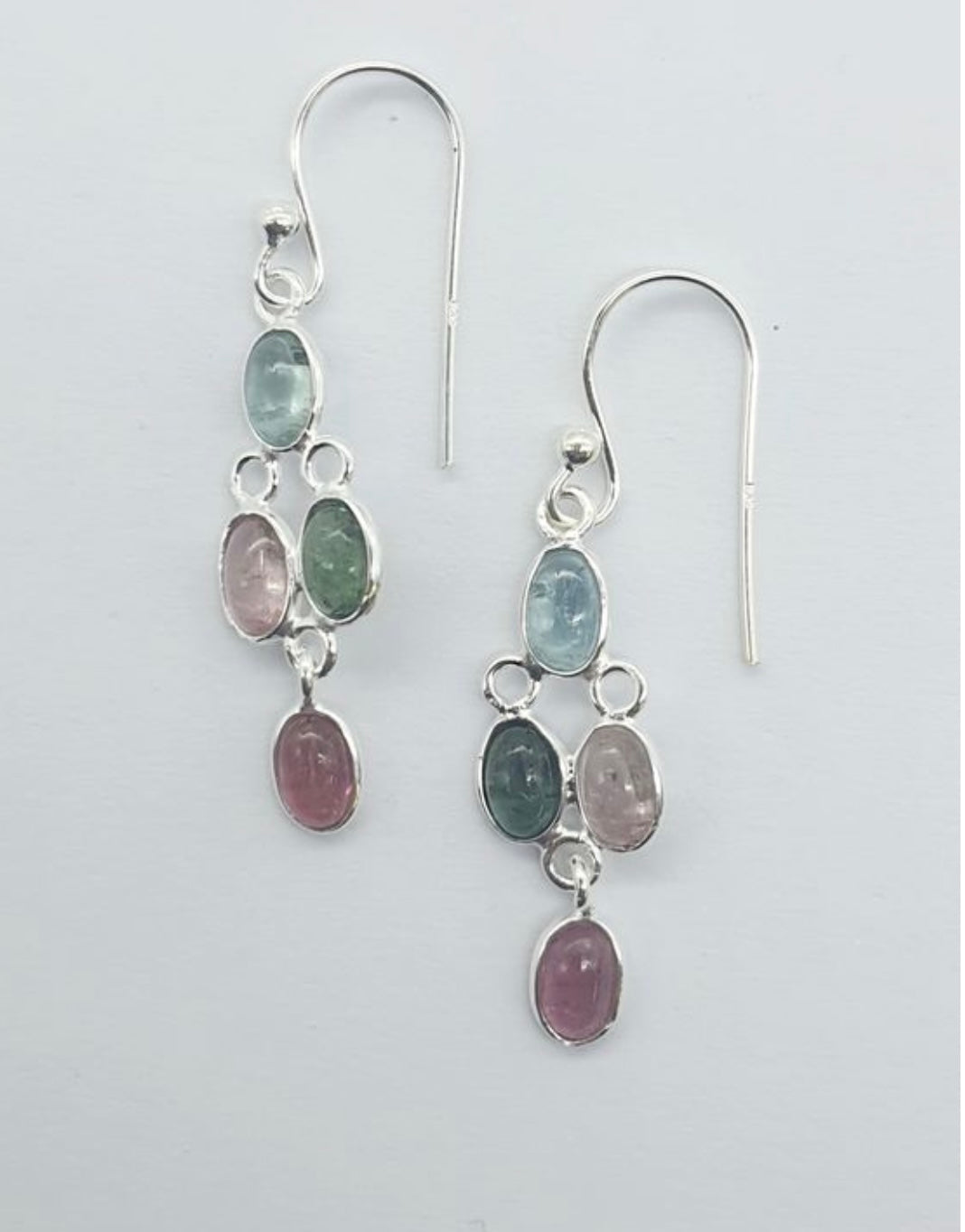 Beautifull Tourmaline semi precious stone drop earrings