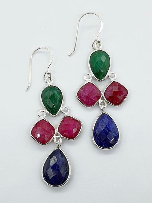 Stunning semi precious stone chandelier earrings