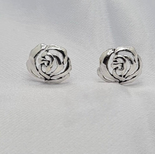 Sterling silver rose studs