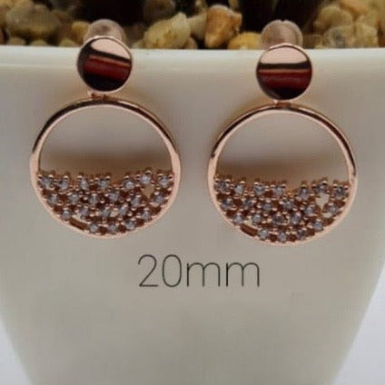 Rose Gold Earrings with Cubic Zirconia Drops