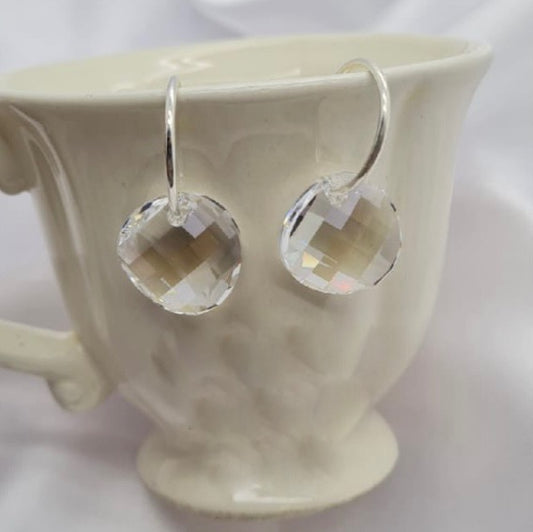 Sterling silver drop earrings with Swarovski crystals