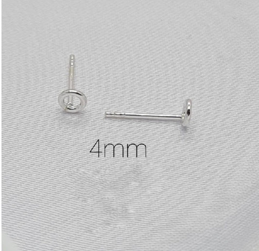 Sterling silver 4mm circle studs