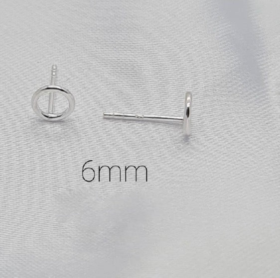 Sterling silver 6mm circle studs
