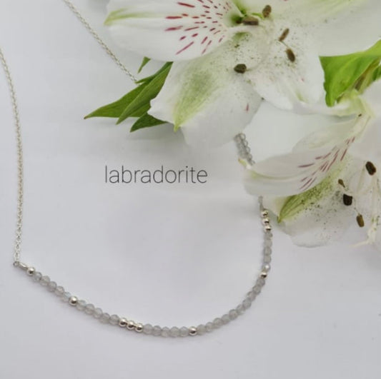 Labradorite semi precious stone necklace