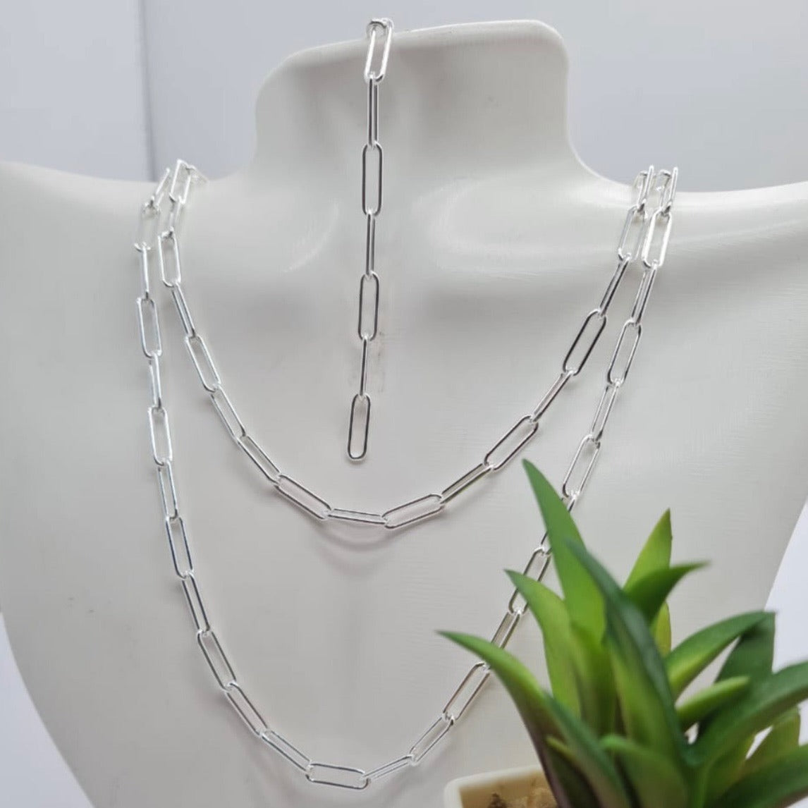 12x4 mm Paperclip Chain Necklace