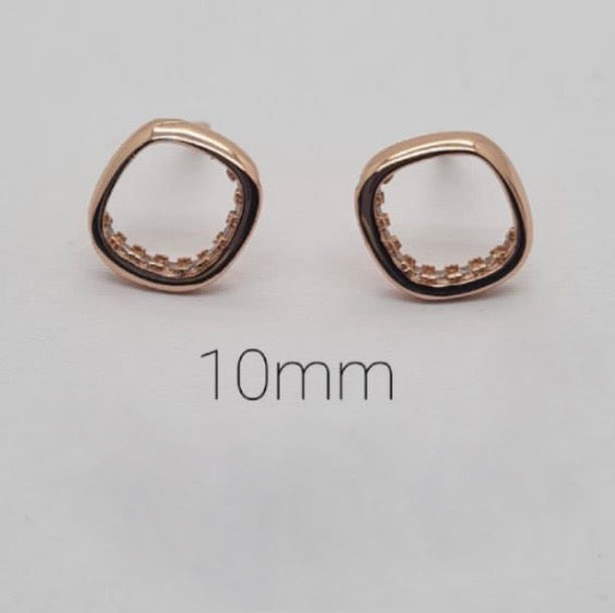 Rose Gold Square Stud Earrings