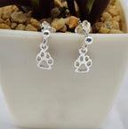 Sterling Silver Hanging Paw Prints - Terciany 