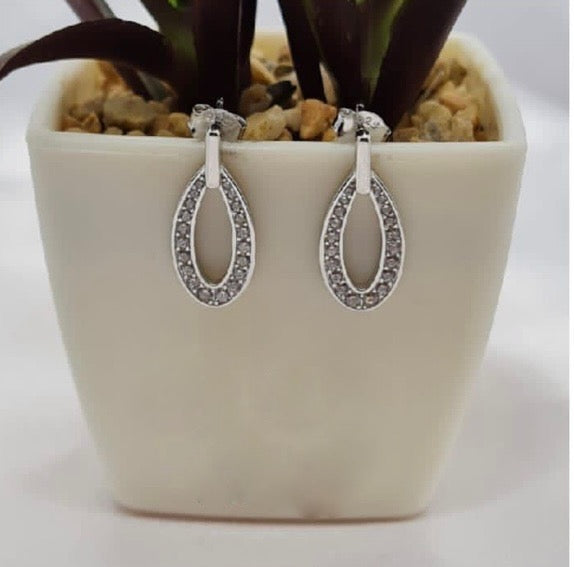 Cubic Zirconia Pavé Drop Earrings
