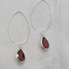 Red Teardrop Cubic Zirconia On Long Wire - Terciany 