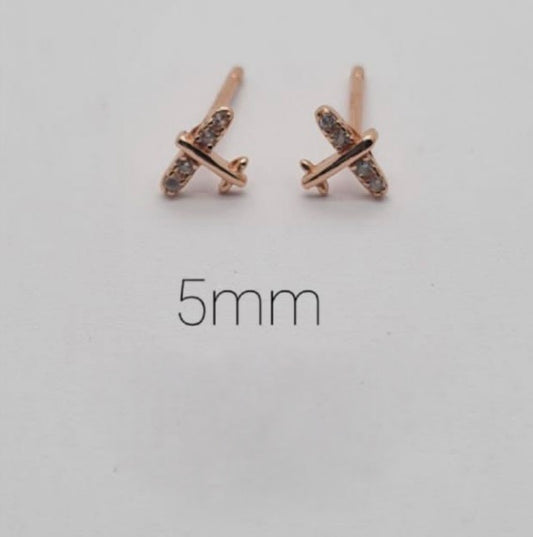 Rose Gold  Aircraft Stud Earrings