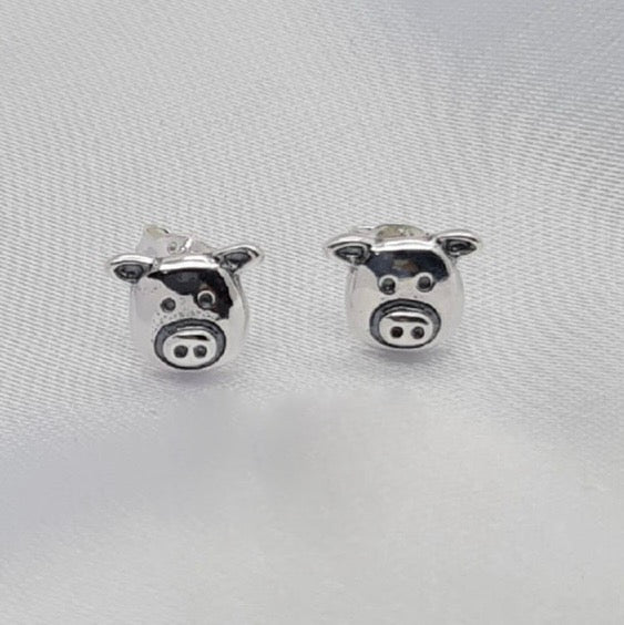 Sterling silver piggy studs